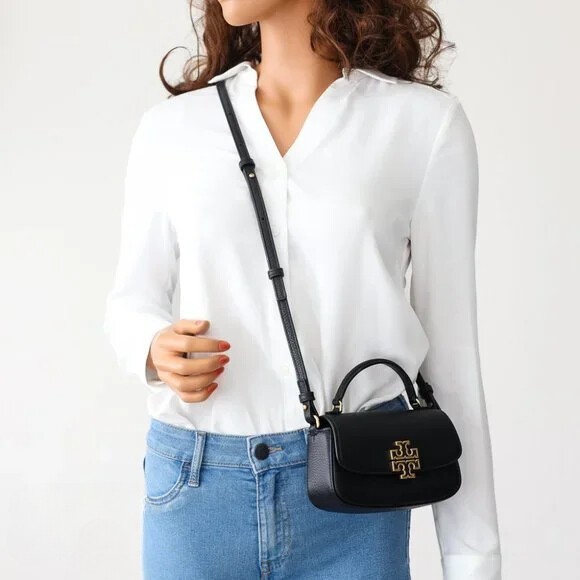 Tory Burch Britten Mini Top Handle Crossbody Black