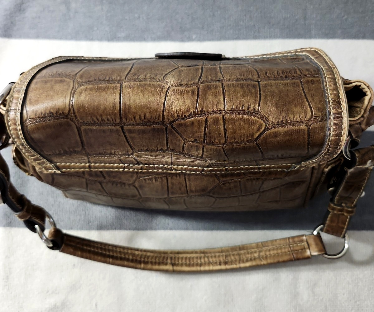 Kathy Van Zeeland Hand Bag Faux Alligator Crown