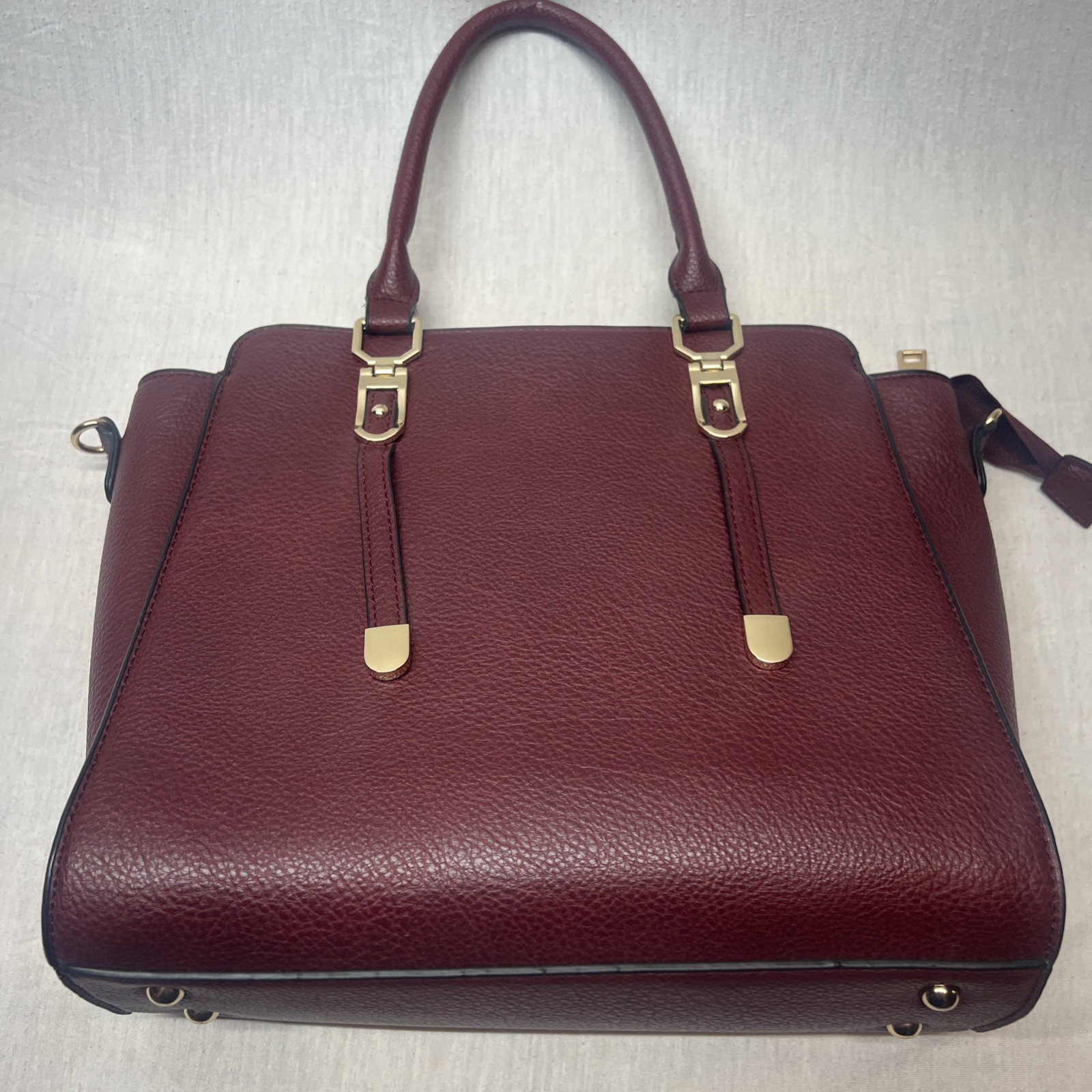 Purse Satchel Handbag Red Faux Pebble top handle 12 inch Lot#1016