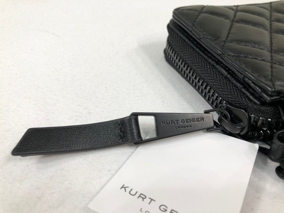 NWT Kurt Geiger London Brixton Drench Leather/Chain Shoulder Crossbody Bag Black