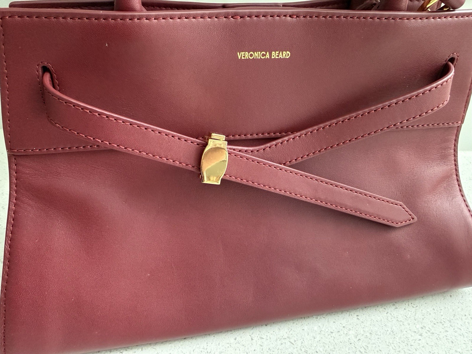 VERONICA BEARD DASH Tote/Shoulder Bag Oxblood Red