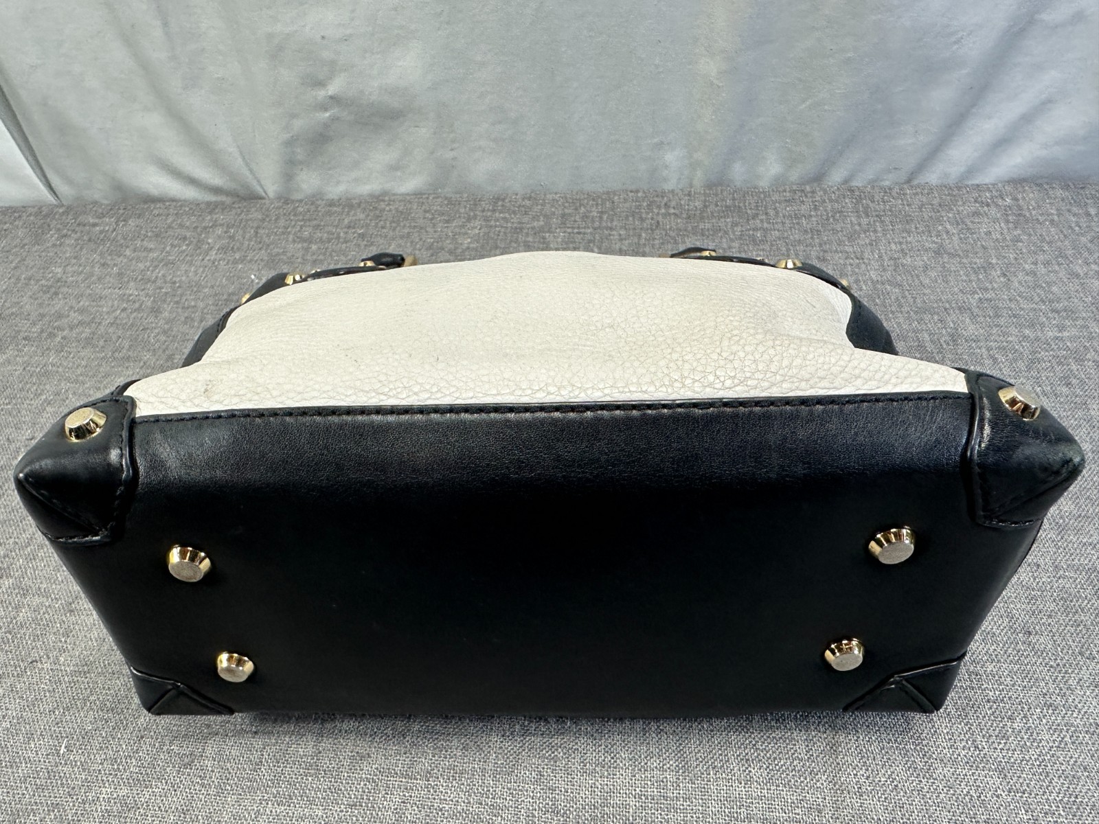 Michael Kors Taryn Medium Satchel Soft Leather Black/White Purse Nice!