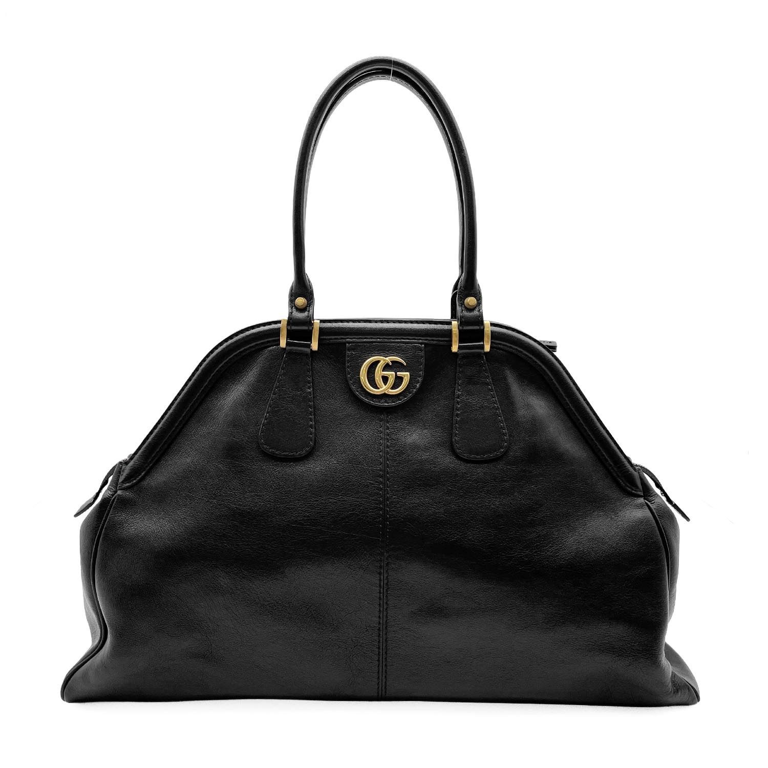 GUCCI Liber GG Marmont Animalier Boston Bag Leather Black 20.1in x 13.4in