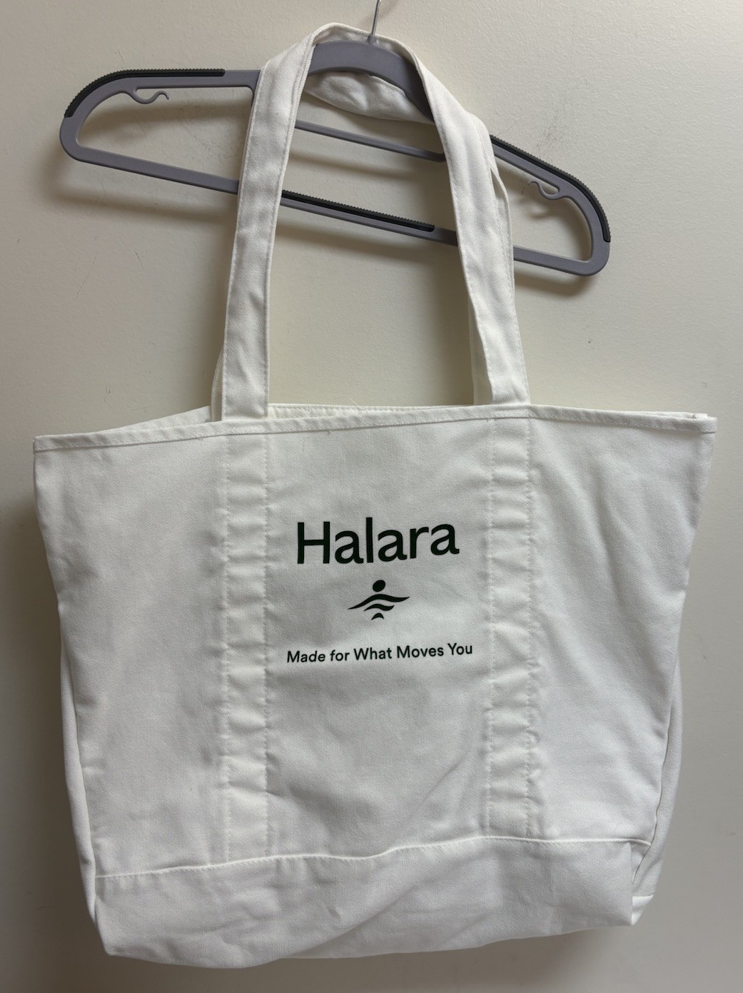 Halara Reversible Canvas Tote Bag White Logo Shopper Gym Beach Carryall