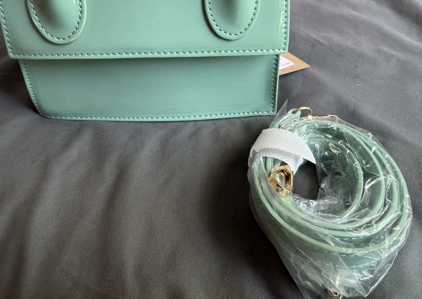 Enamel Top Handle Crossbody Bag