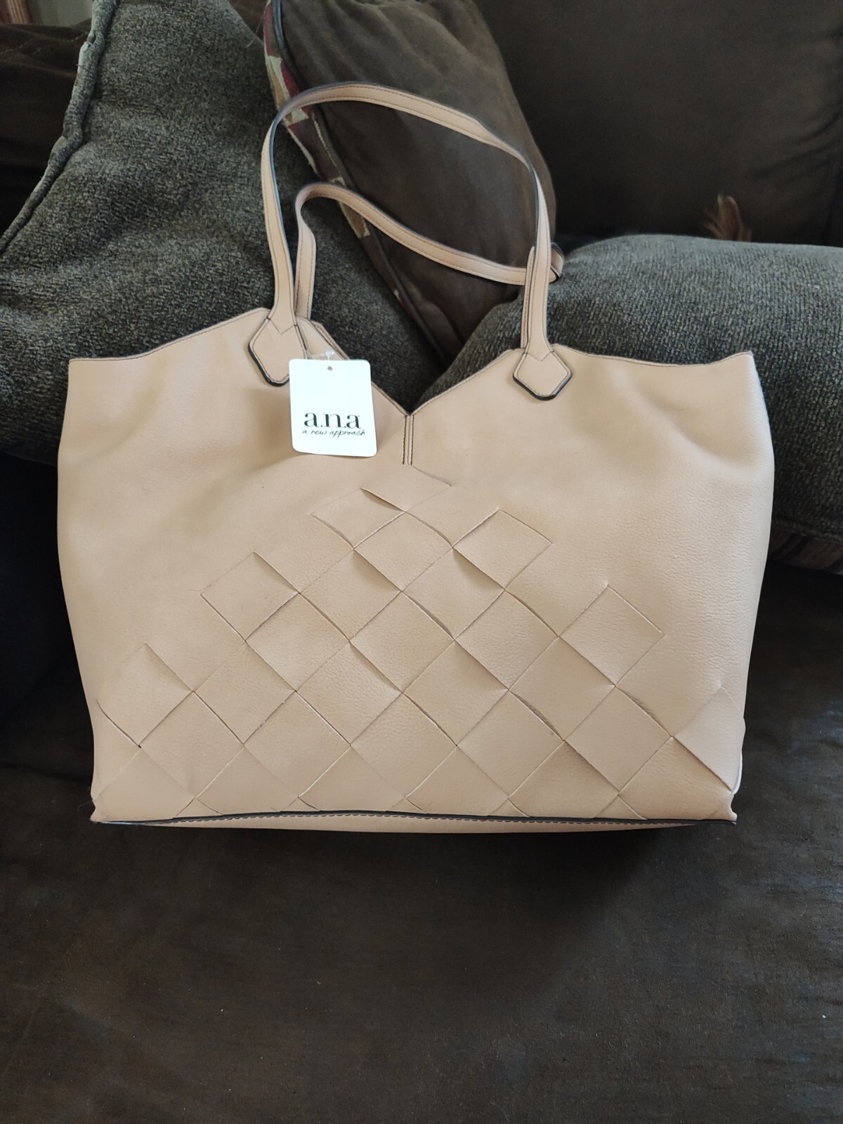 A N A Tan Leather Crossbody Shoulder Bag Purse Handbag
