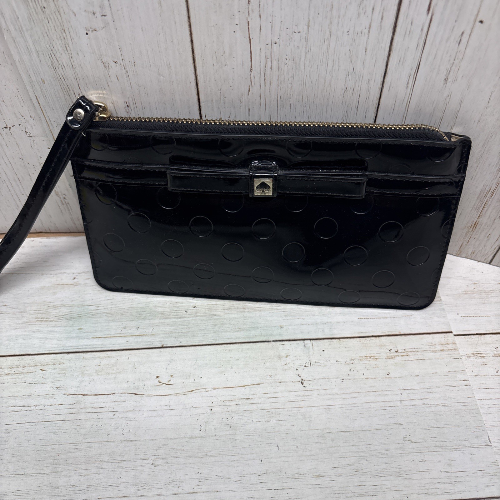 Kate Spade New York Wristlet Wallet Street Dot Black 8.5in