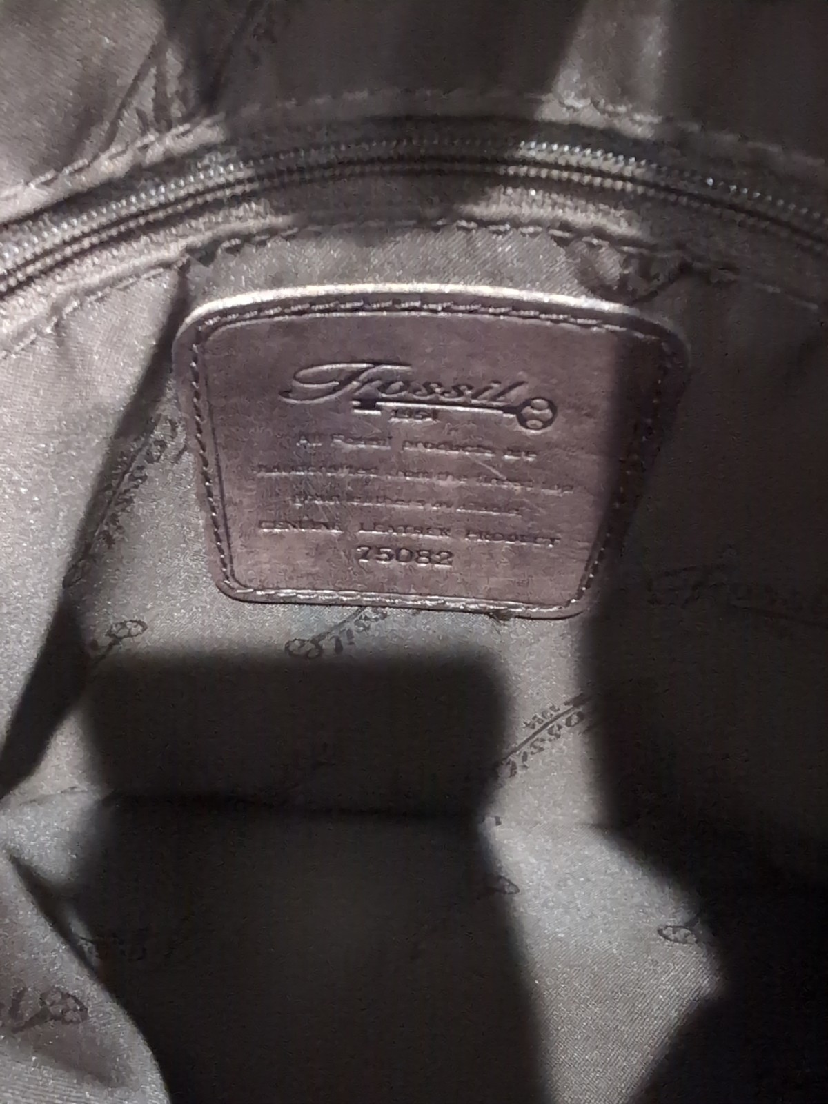 Vintage Fossil Dark Brown Leather Purse #75082 Shoulder Strap 17″ Long