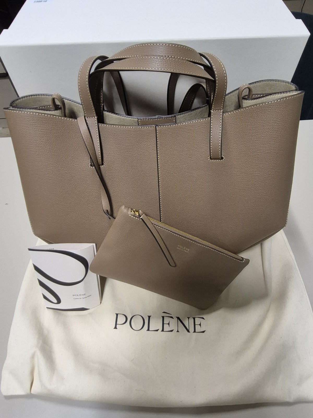 Polene Cyme Racine Graine Bag Large New Without Tags W/ Box and Dust Cover