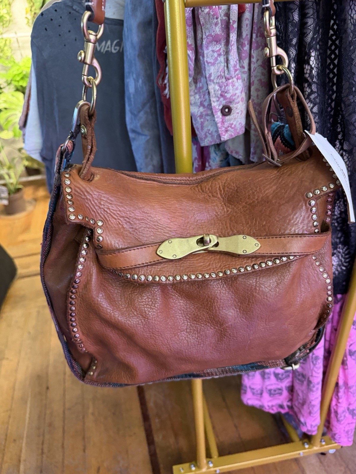 Campomaggi GINEVRA Shoulder Bag w/ Detachable Strap & Crossbody Chestnut 🌰