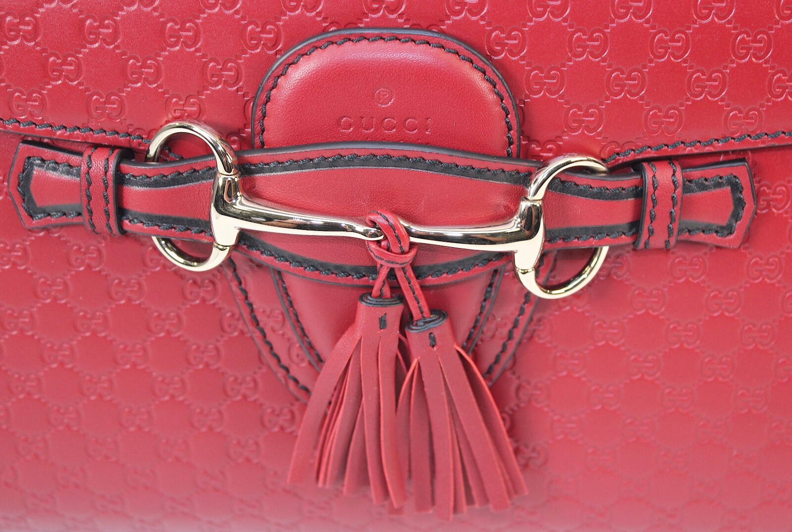Gucci Microguccissima Emily Soft Margaux Horsebit Shoulder Bag • Rosso • 449635