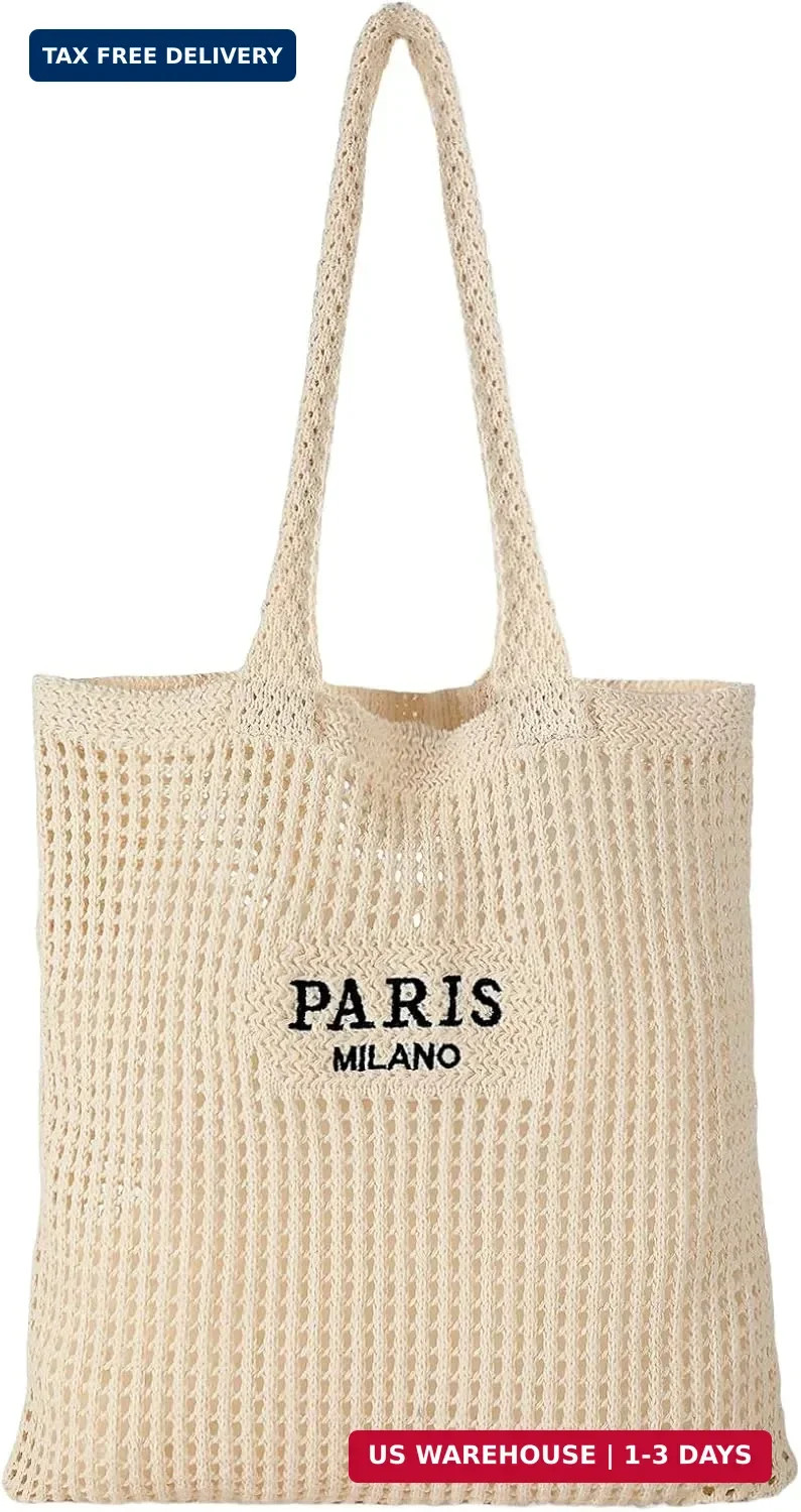 Trifabricy Beach Bags for Women, Large Beach Bag, Woven Straw Tote Bags Waterpro