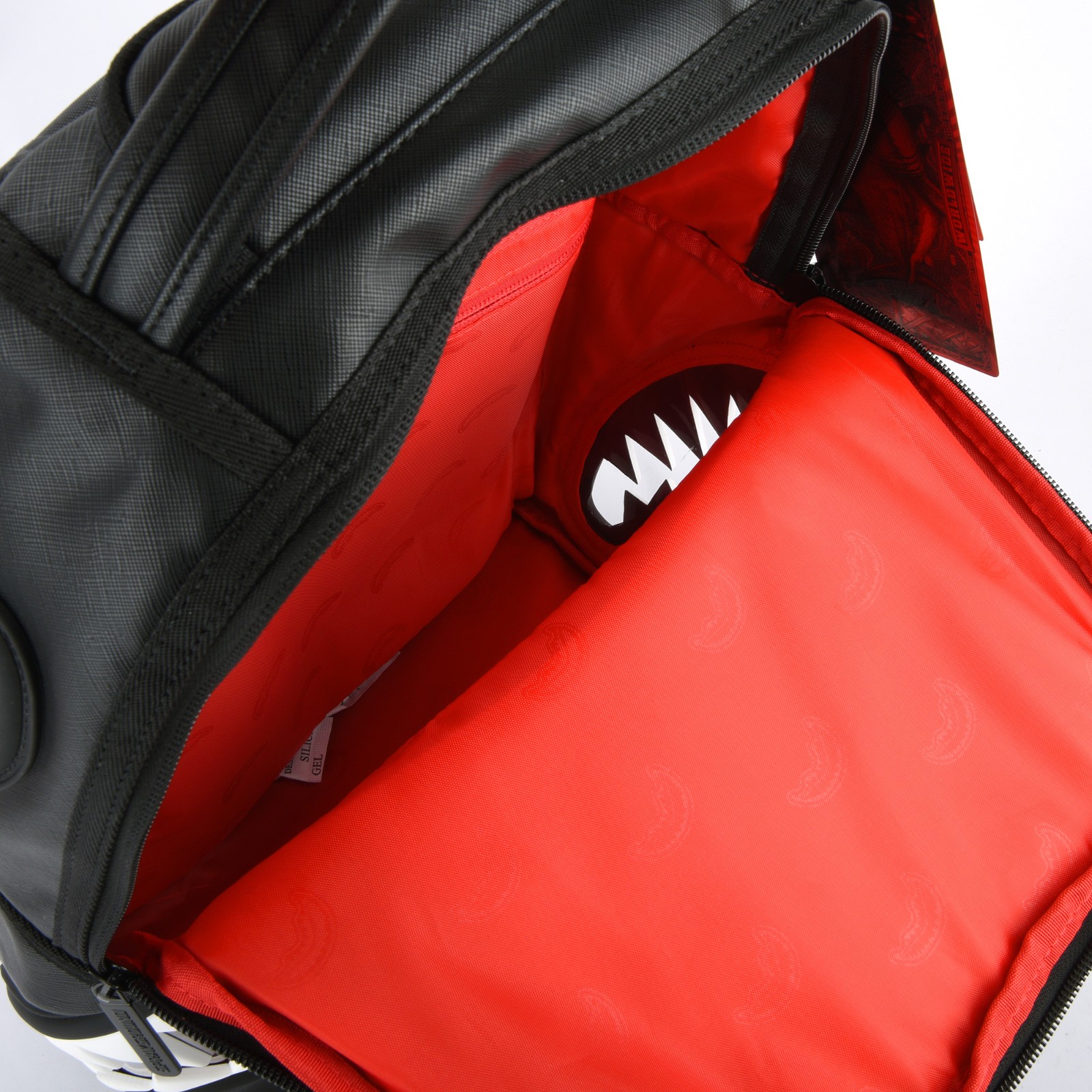Sprayground Shark Big Bite Lucid Clear Shark Bite Bag zipper Backpack Black