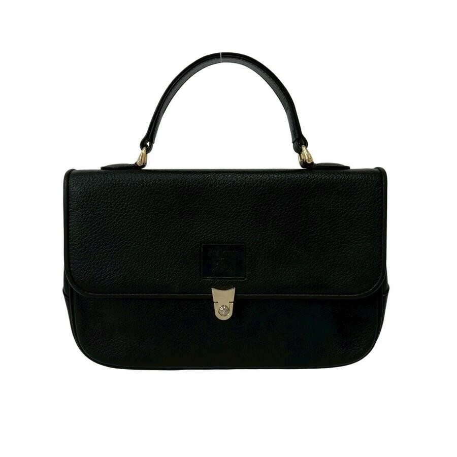 Burberry Nova Check Vintage Handbag Leather Black Womens Flap Logo Purse