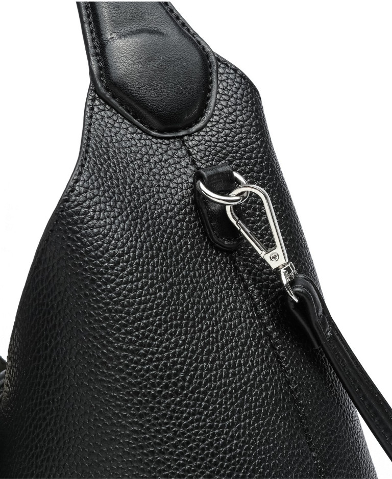 Like Dreams Sienna Hobo Pebble Shoulder Bag Black Silver