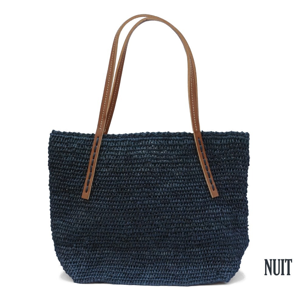 Sans Arcidet Basket Bag BEBY BAG XS BABY RAFFIA NUIT Inner Pocket 23x28x13cm