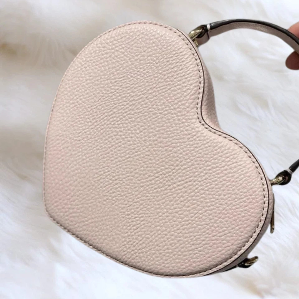 Michael Kors Jet Set Women Small Heart Crossbody Bag+Coin Purse Set Powder Blush