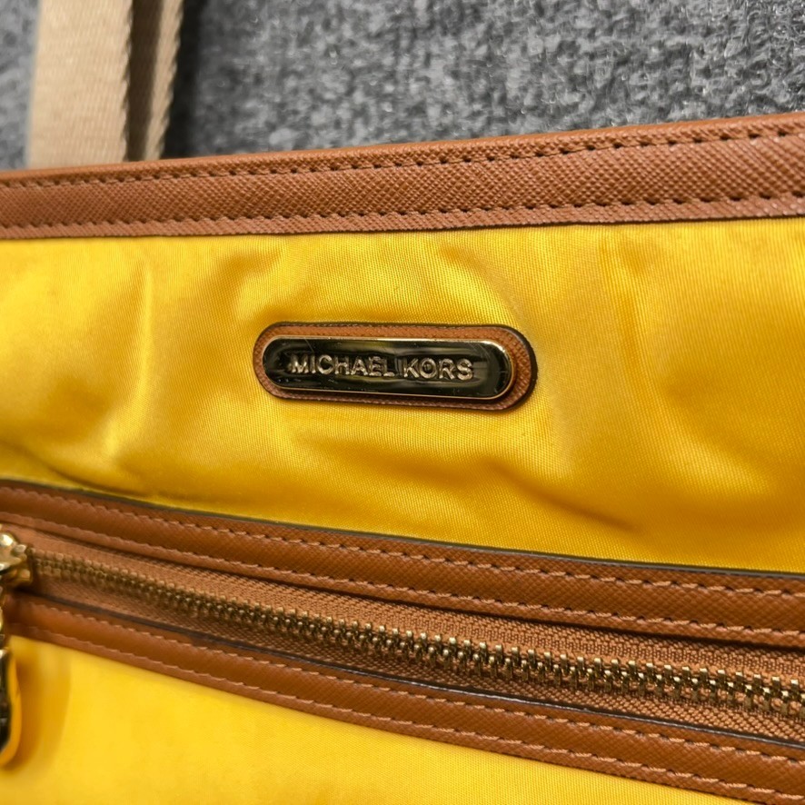 Michael By Michael Kors Yellow Crossbody Nylon Bag Purse Classic Designer Casual