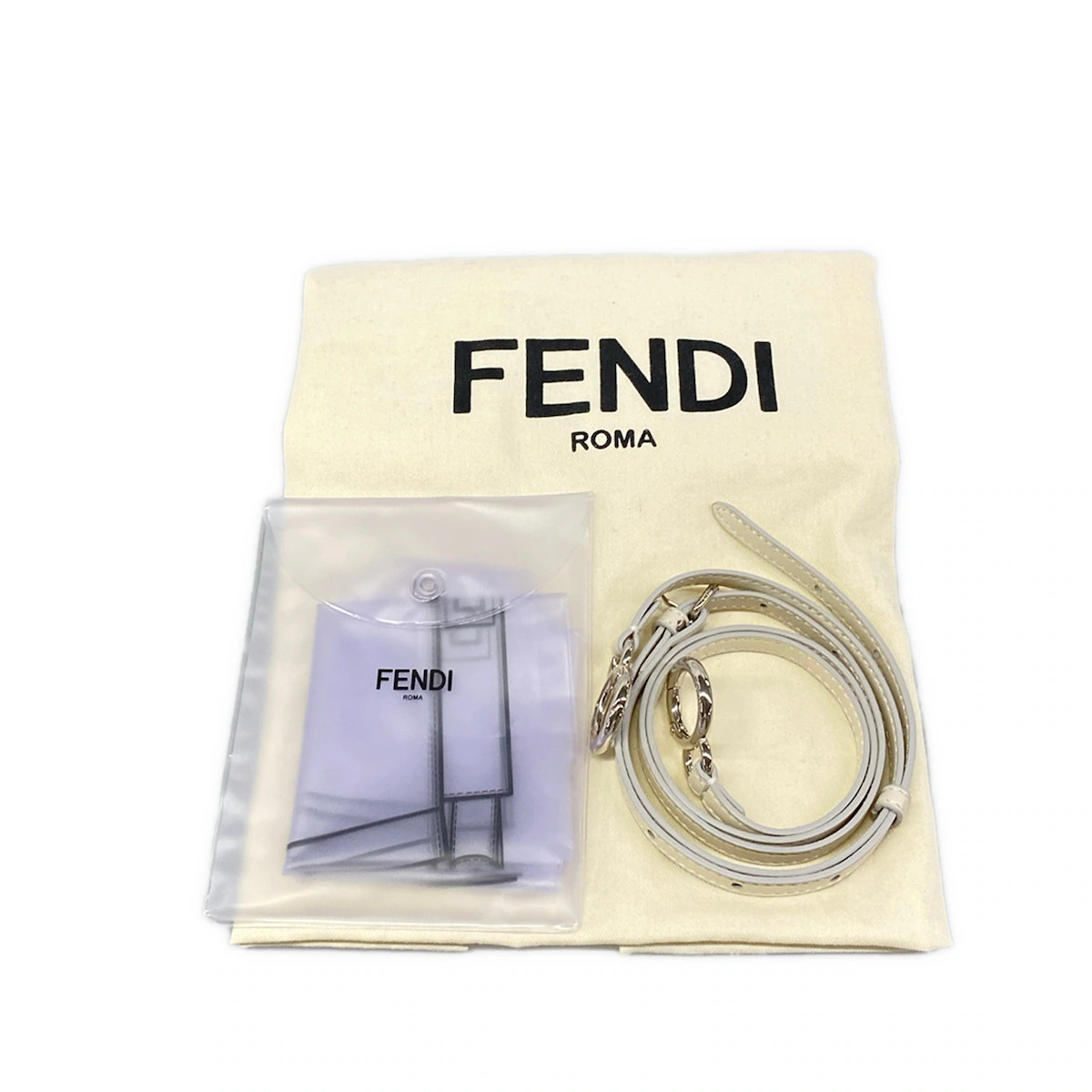 FENDI Peekaboo Iconic Small 8BN244 White Leather Handbag