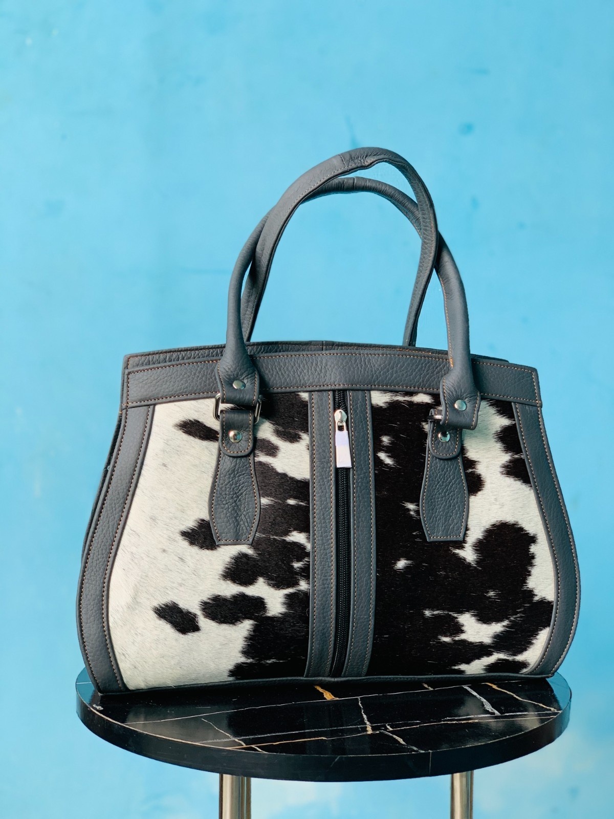 Genuine Cowhide Hair On Leather Tote Bag Women’s Handbag Shoulder Western Style