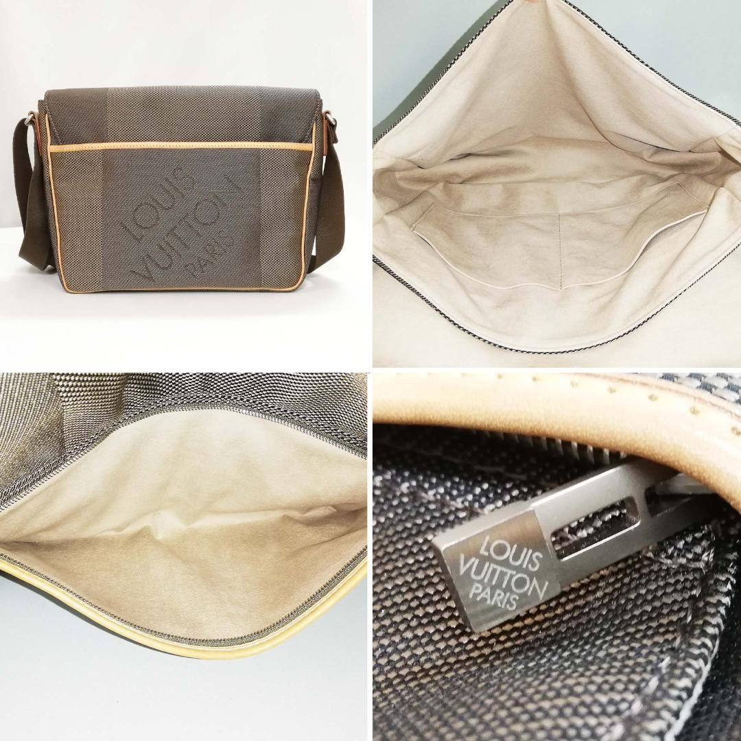 Louis Vuitton Damier Jeans Petit Messager Shoulder Bag Black Used