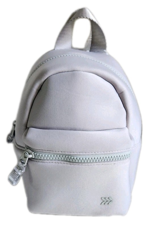 NWT! All in Motion Mini Backpack Water Repellent Neoprene Light Gray 8.5″h