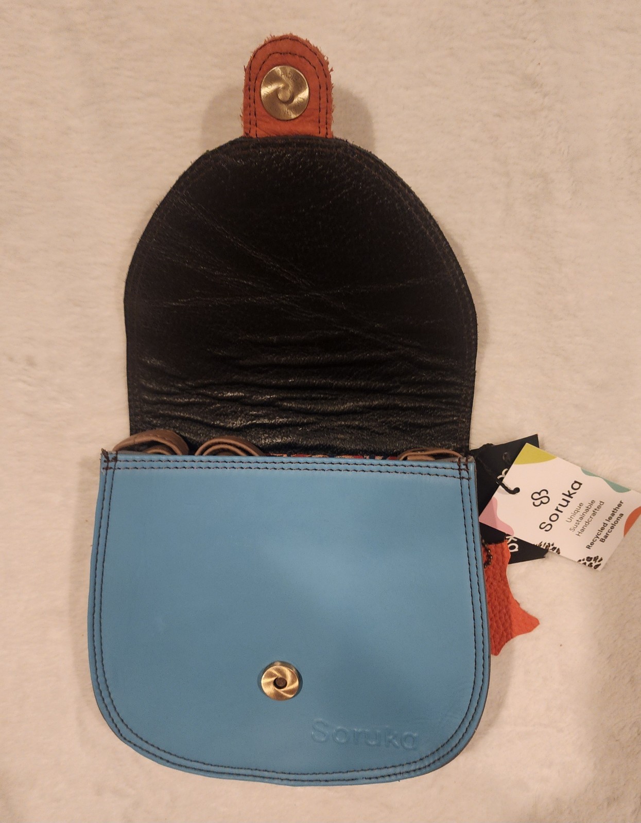 Soruka Leather Animal Blue Leopard Cheetah Crossbody Purse Bag Mall 7×7 Inch