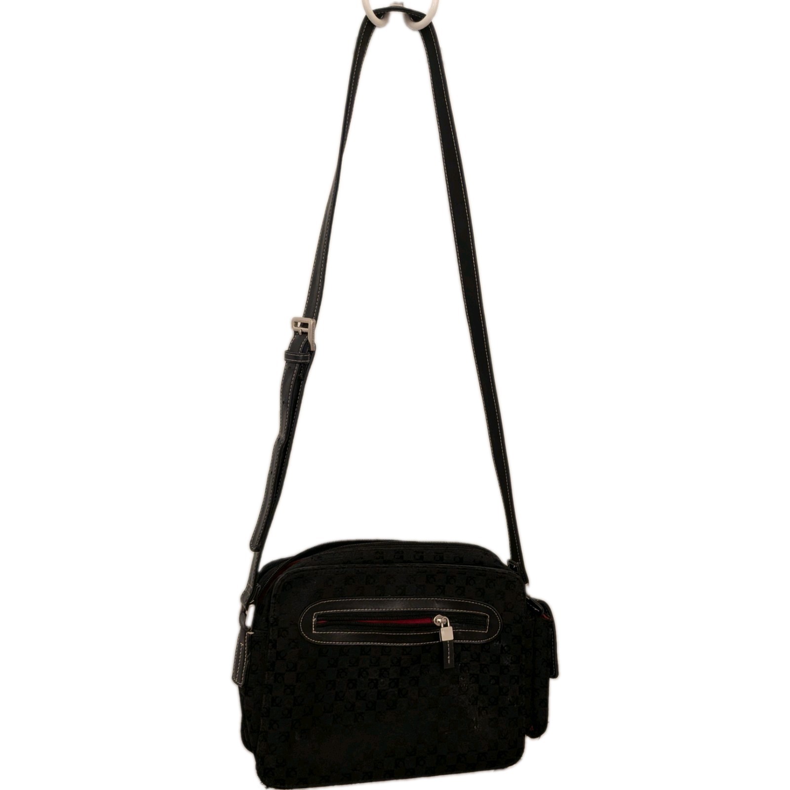 Vintage Liz Claiborne Triple Compartment Shoulder Bag Purse Snap Flap  #1006