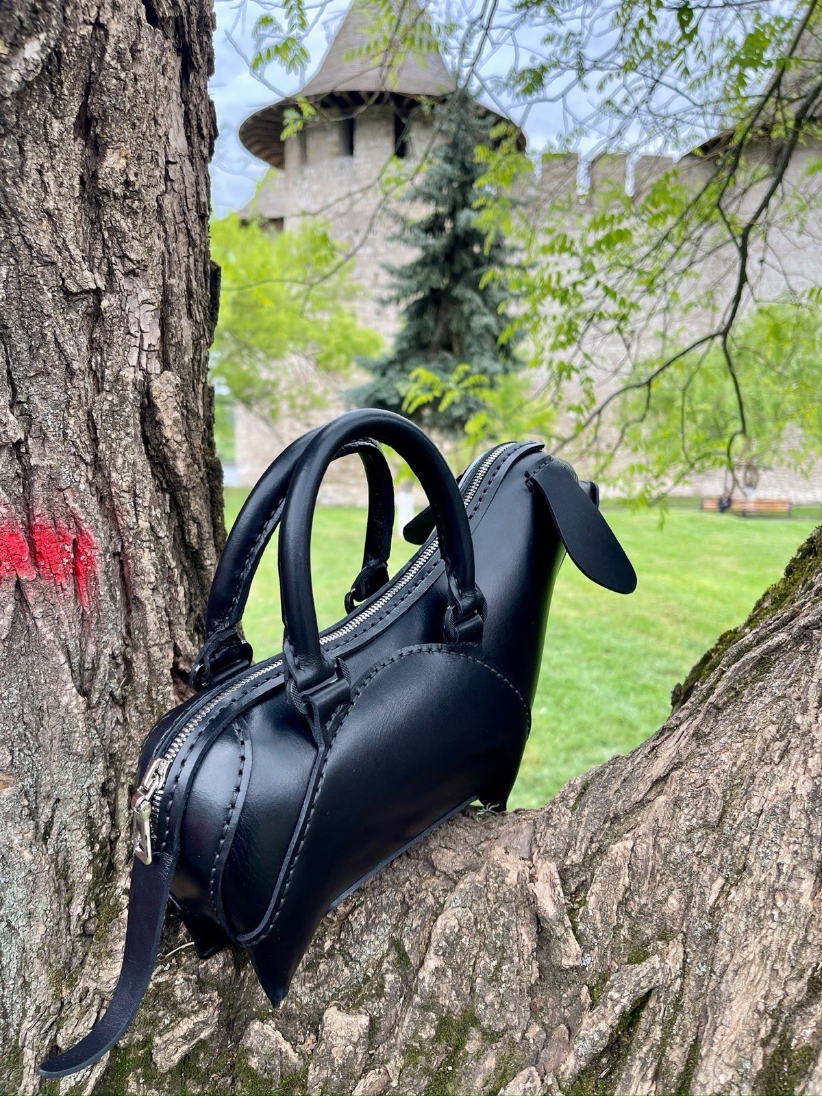 Handmade Leather Dachshund Bag – Unique Dog Purse – Genuine Leather Handbag