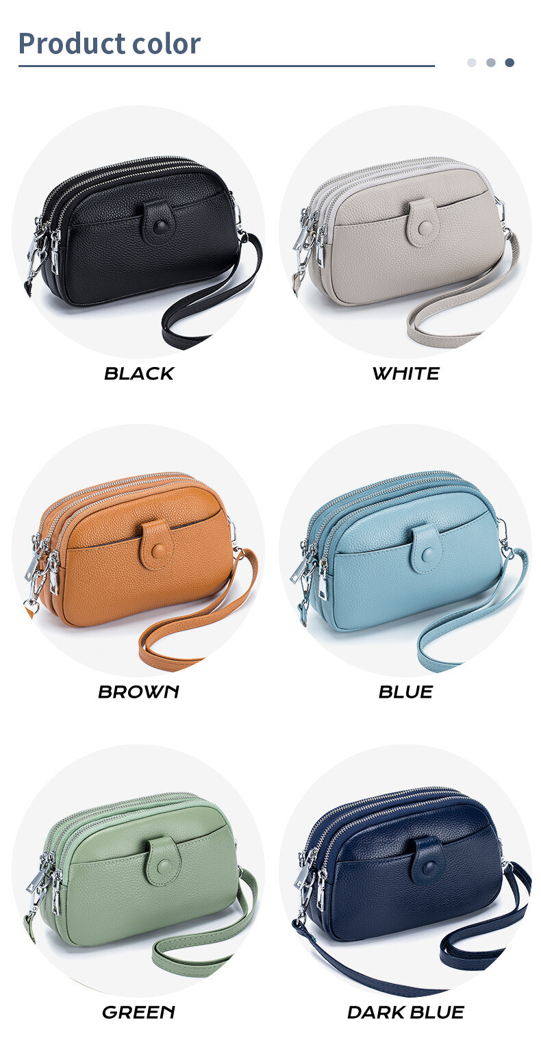 Shoulder Crossbody Bag Real Leather Large Capacity Handbag Purse for Women Lady
