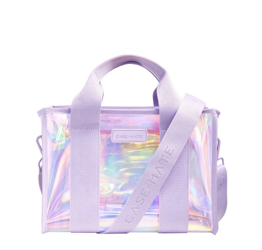 Case-Mate Mini Jelly Tote Stadium Approved Clear Iridescent Purple NWT