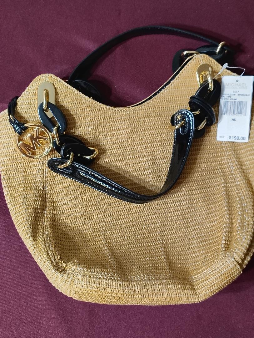 Michael Kors Shoulder bag natural / black Straw “Lilly”