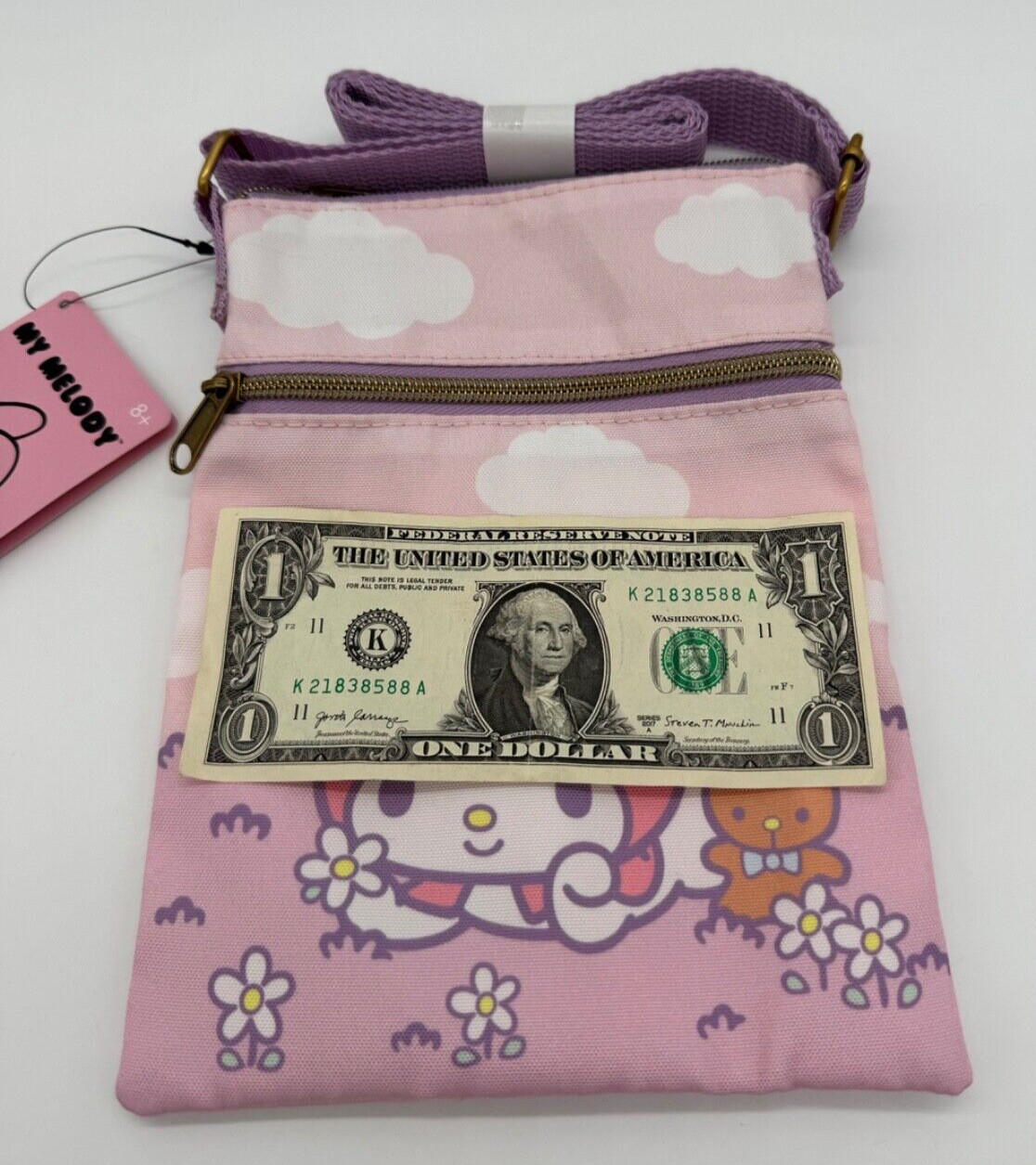 Loungefly Sanrio My Melody Teddy Bear Juniors’ Teen Passport Crossbody Bag NEW