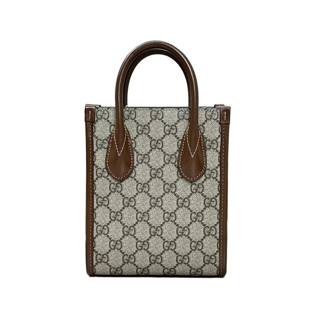 Gucci Mini Interlocking G Tote Beige Brown Gg Supreme Monogram (zz071426k9r)