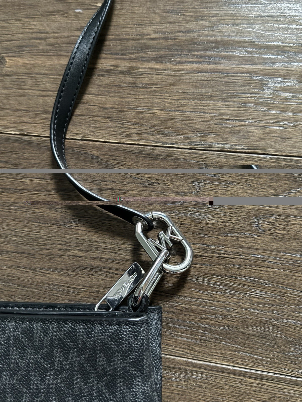 Michael Kors Logo Zip Crossbody Bag, Black, Adjustable Strap