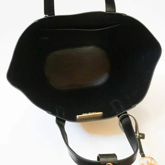 Michael Kors Portia Small Tote Black Leather and Suede 35F1GPAT1S $358 Retail FS