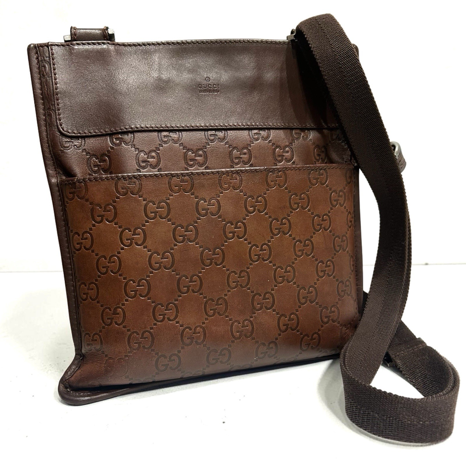 Guccissima Crossbody Bag Shoulder Bag Brown Authentic