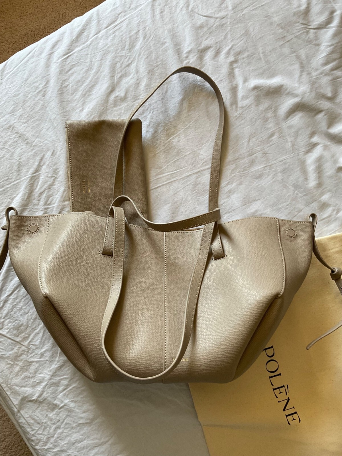 Authentic Polene Paris Cyme Mini Textured Taupe with Polene order history
