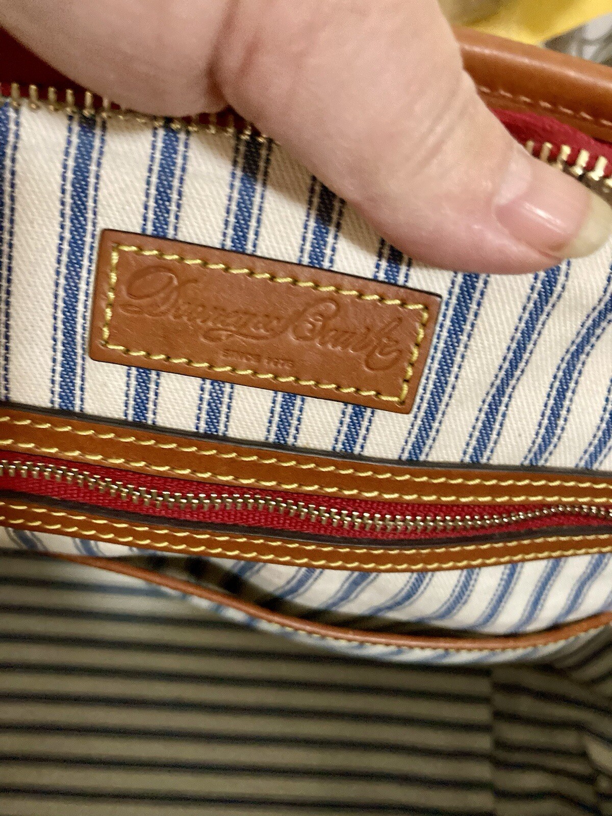 Dooney Bourke Camden Beacon Tan Brown Pebbled Leather Large Shopper Tote Bag