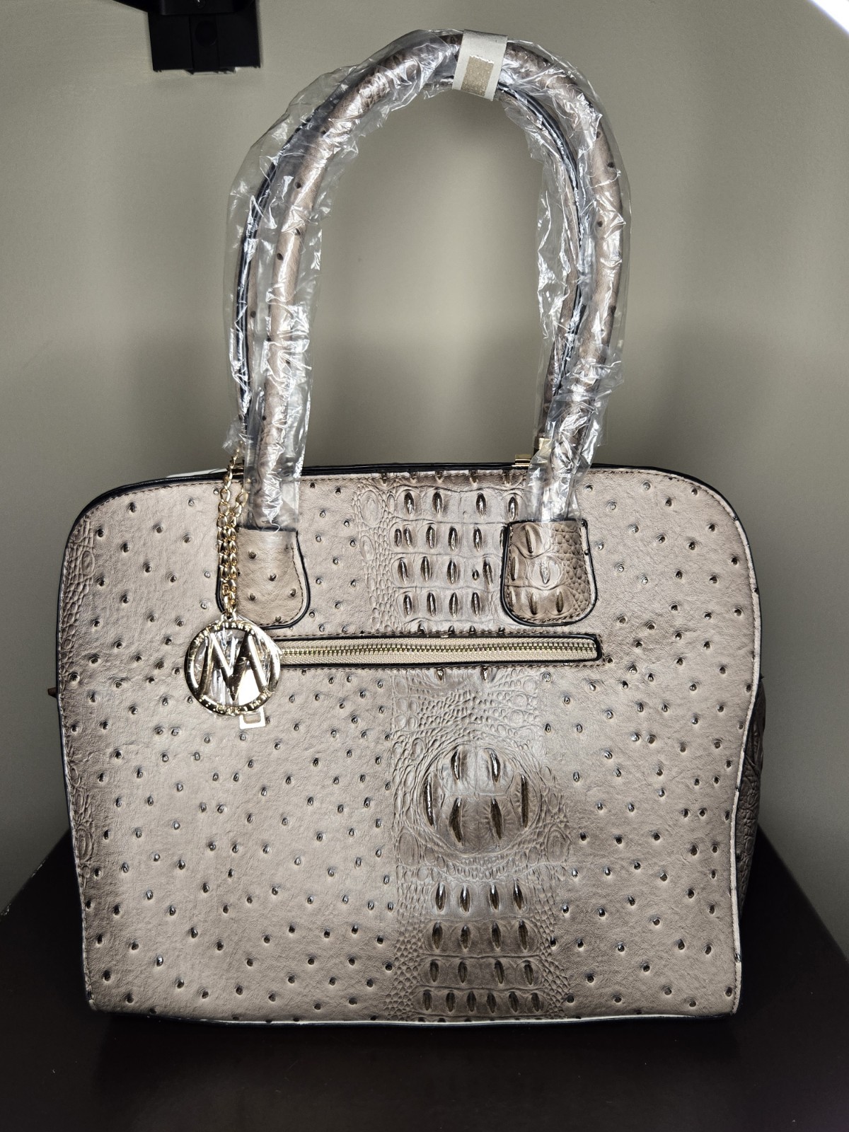 Mia K Collection Vegan Ostrich Leather Purse New with Tags