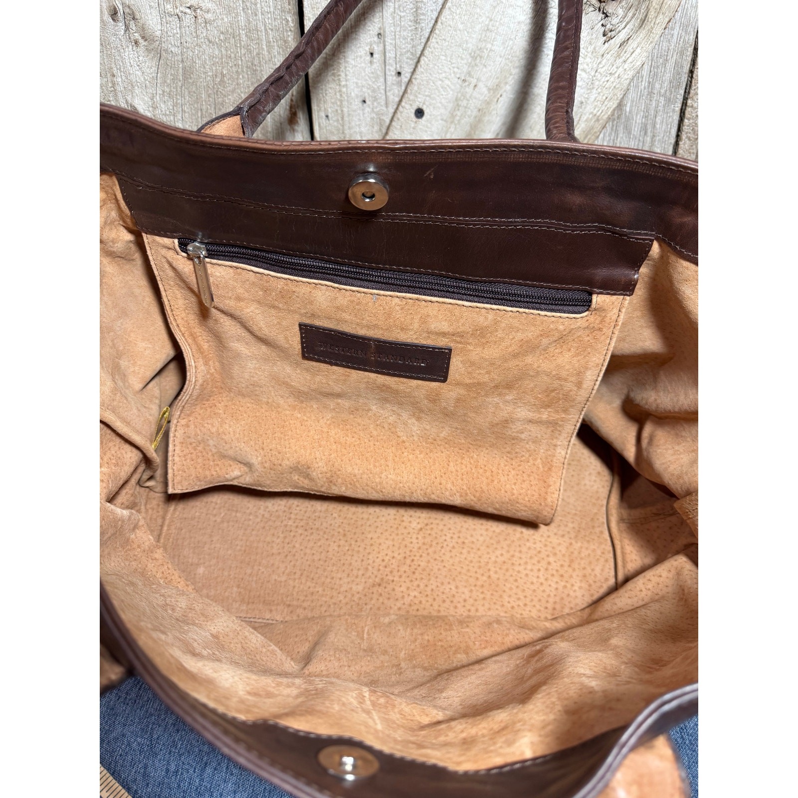 Retired Western Standard Now Known As WP Standard Large Brown Leather Tote Bag