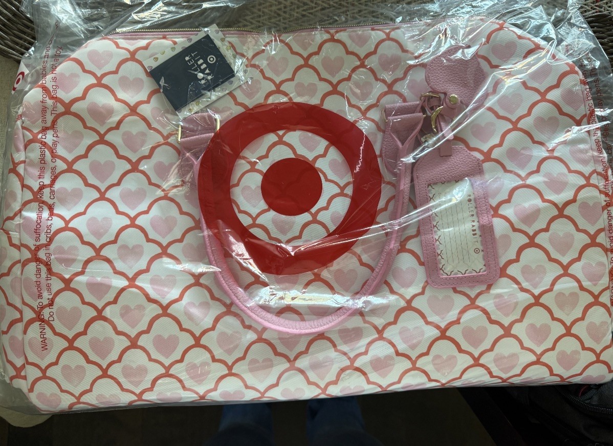 Roller Rabbit x Target Geo Hearts Softside Duffel Travel Bag Double Strap NWT