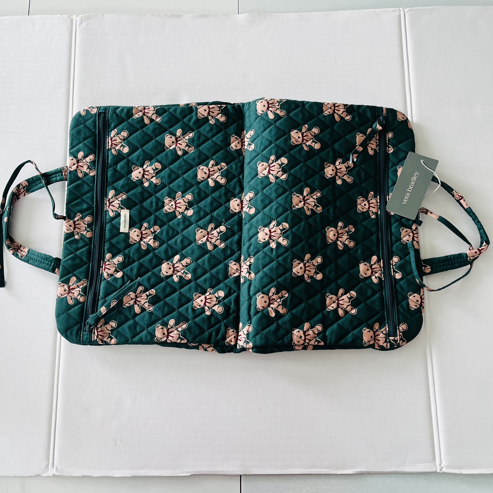 Vera Bradley Tie Travel Organizer Bag Teddy Bears Bear Mosaic NWT