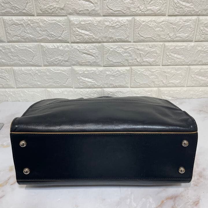 Furla Genuine Leather Tote Bag Black Made in Italy Double Handle 30cm 27cm