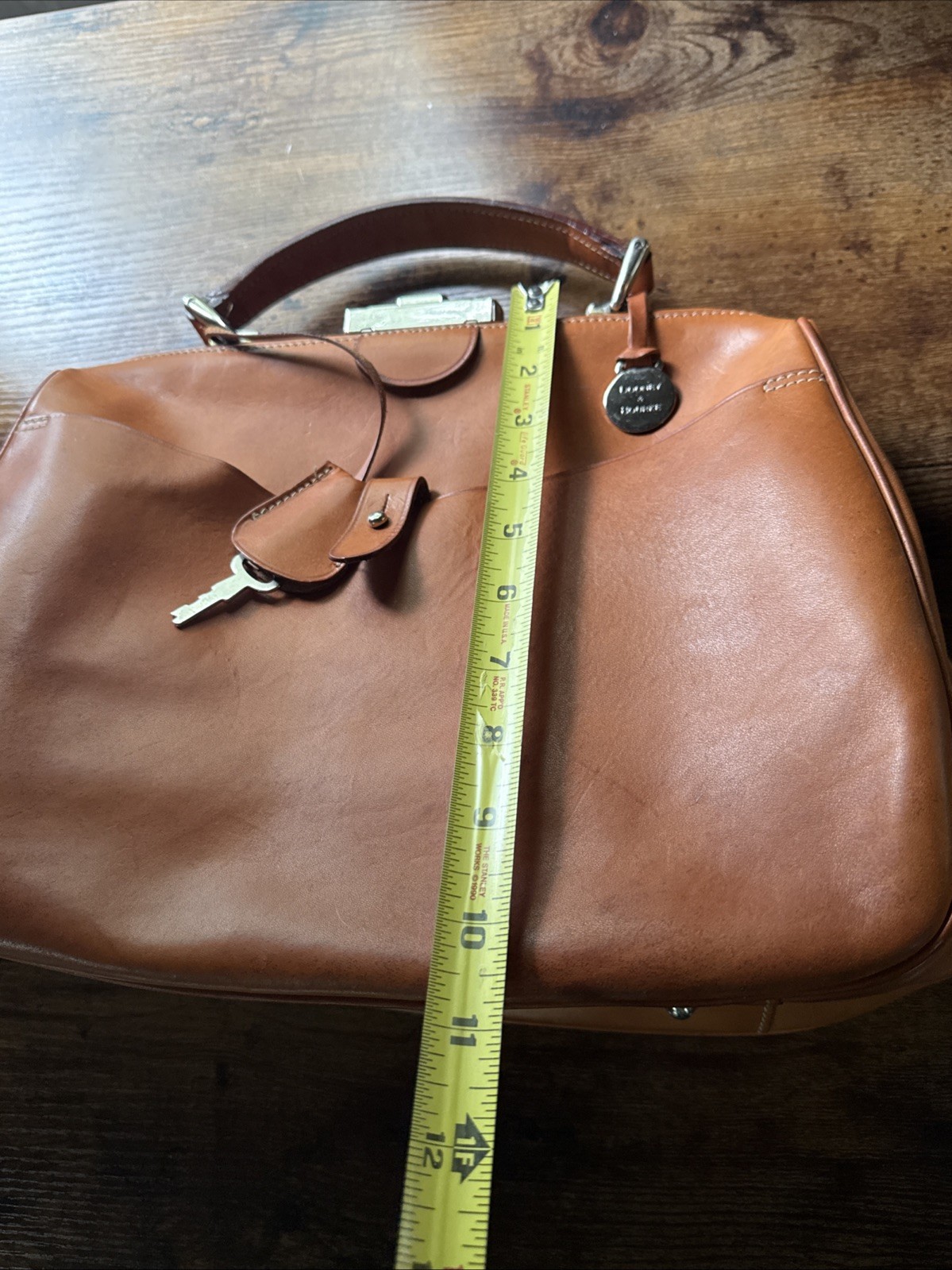 Vintage Dooney and Bourke Doctors Cognac Leather Top Handle Bag Italian RARE
