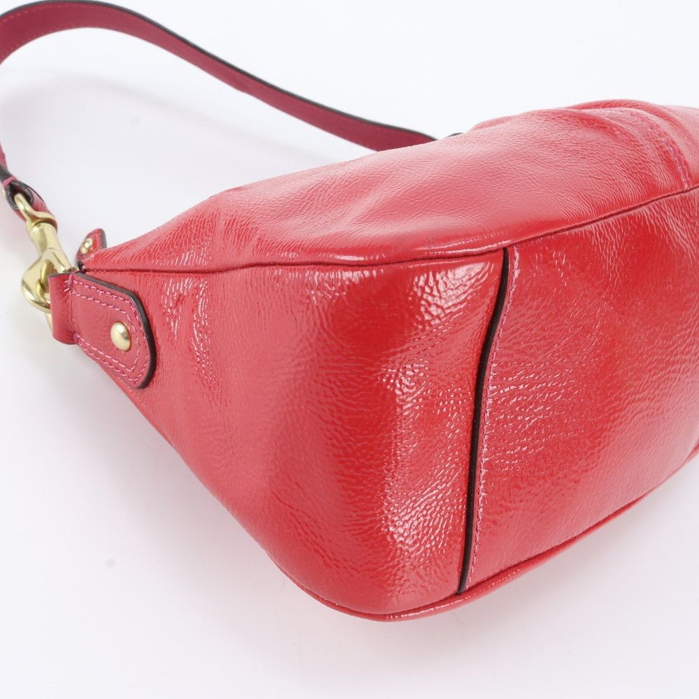 Authentic Coach Leather Shoulder Bag, Red, 23cm x 14cm x 9cm, Adjustable Strap