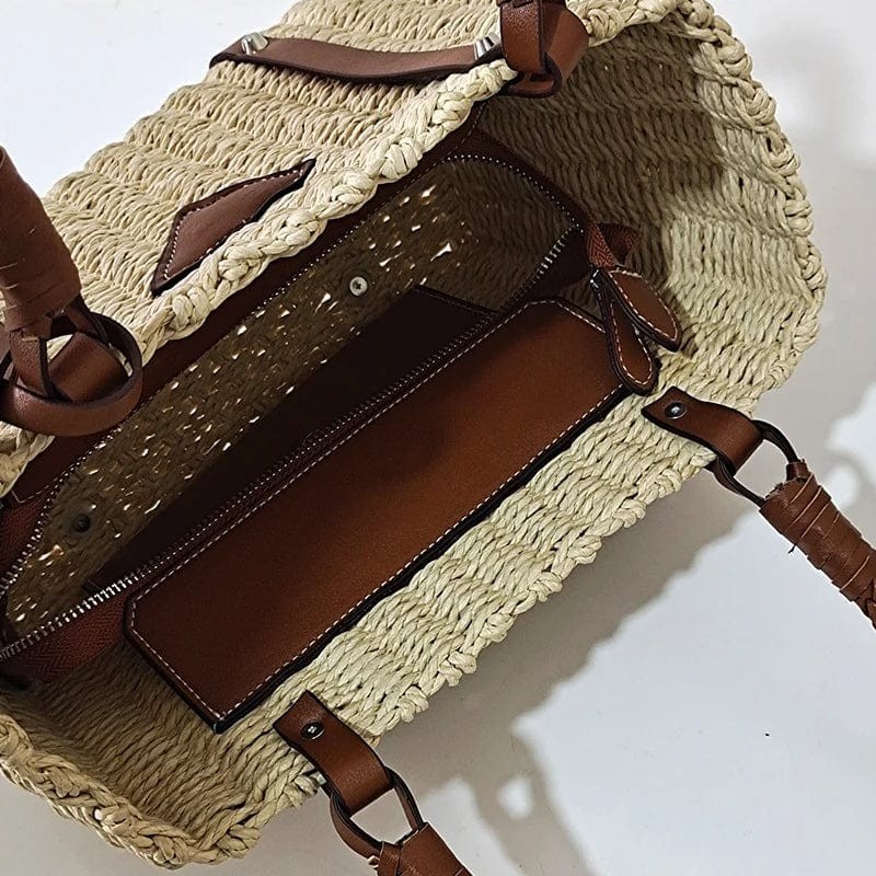 Raffia Summer Bag for Women, Natural Summer Vacation Purse