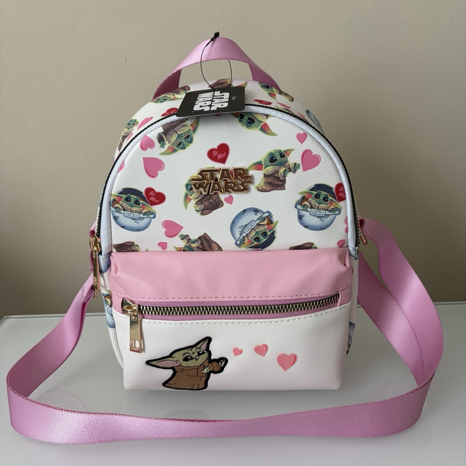 NWT Bioworld Star Wars Grogu Crossbody Bag Valentine’s Day Valentine Hearts