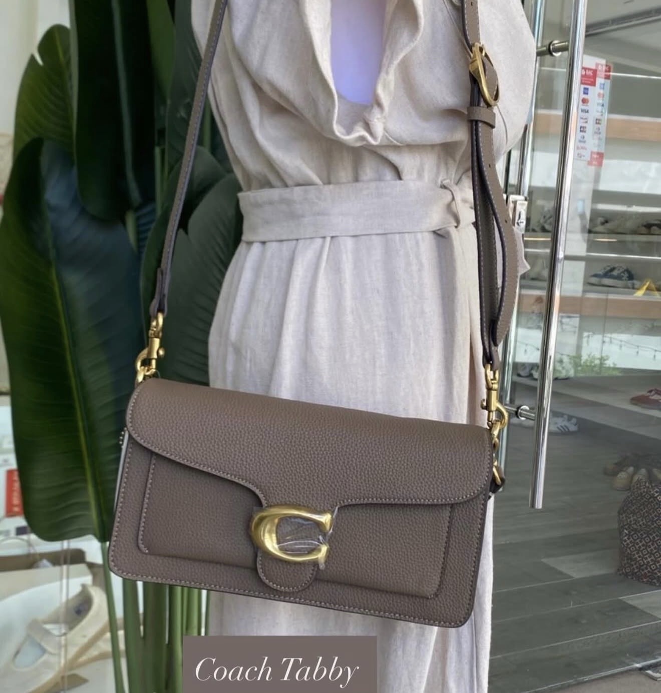 COACH CH857 Tabby Shoulder Bag 26 Polished Pebble Leather Snap closure 2WAY