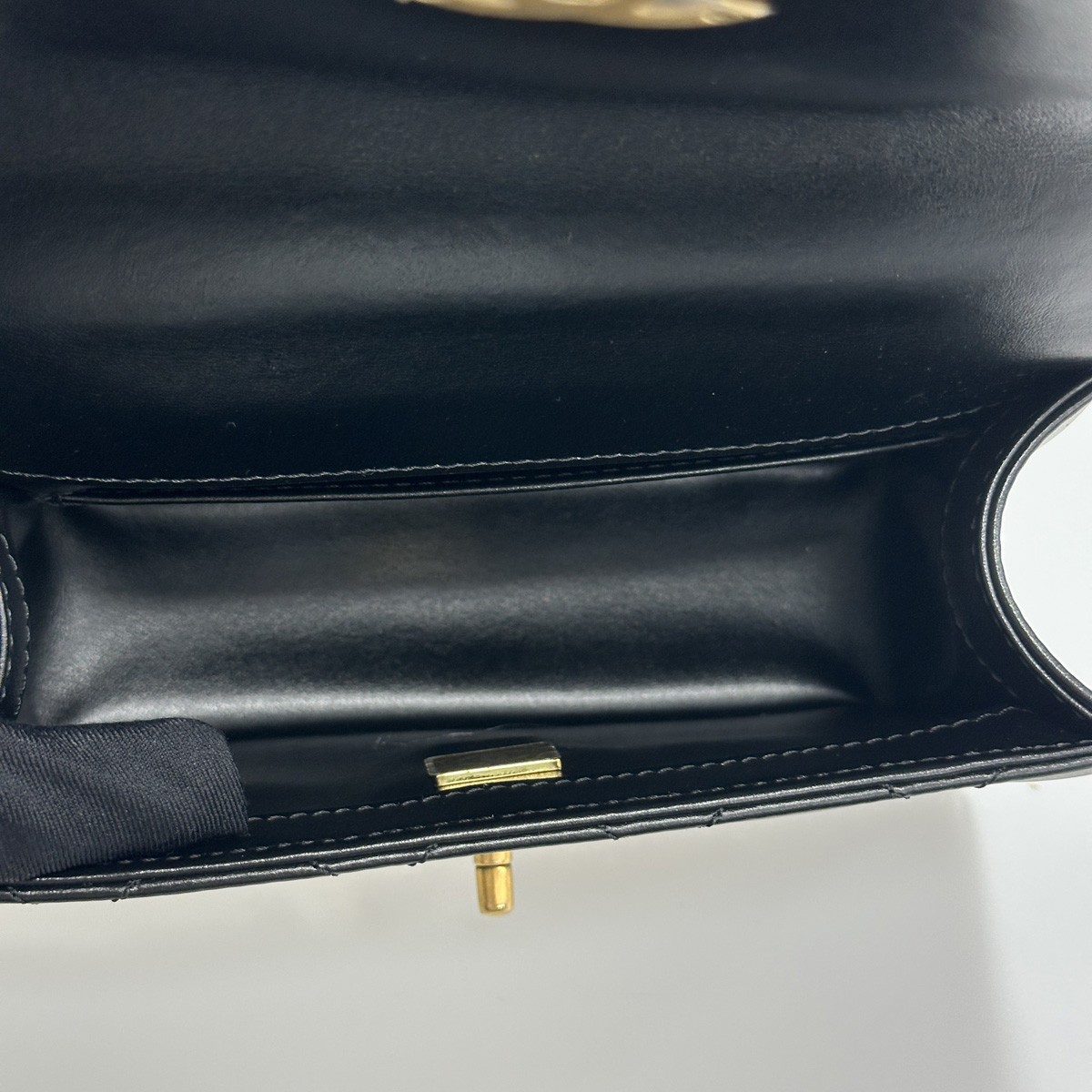 Chanel 24C Black Lambskin Classic Flap Double Gold Ball Adjustable Crossbody Bag